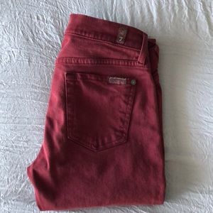 7 for all Mankind burgundy “The Skinny”.